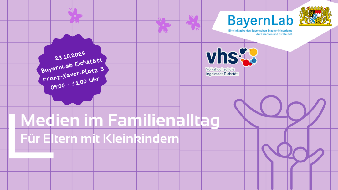 Werbeposter für den Kurs Medien im Familienalltag bei der vhs 2025 Werbeposter für den Kurs Medien im Familienalltag bei der vhs 2025